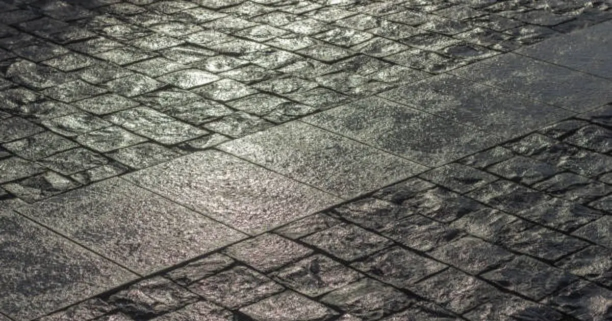 Colored decorative concrete with multiple pattern options on display